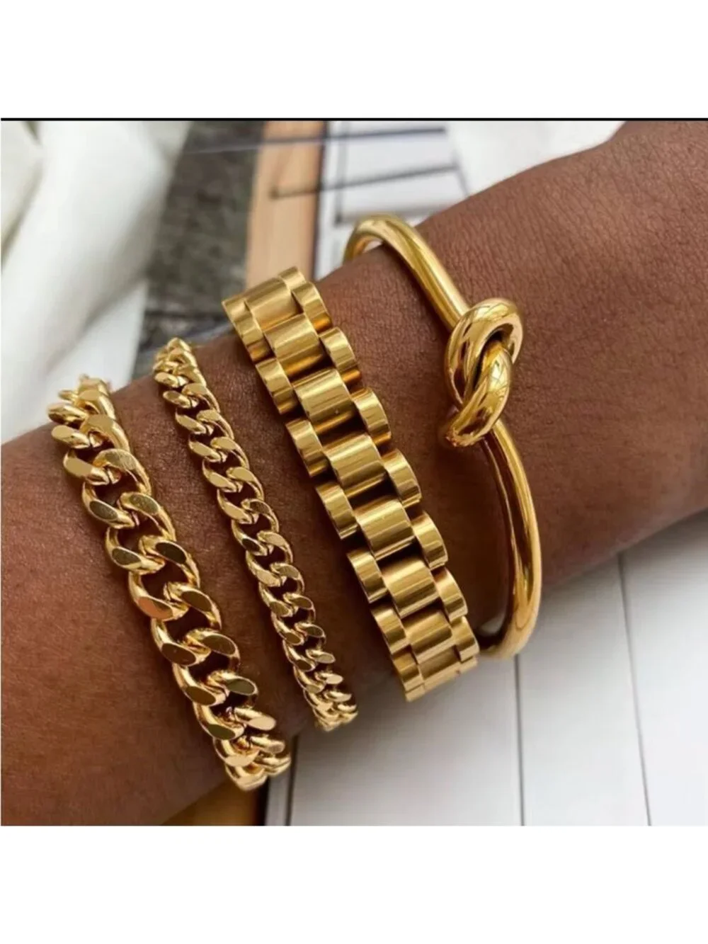 Link chain bracelet Q295
